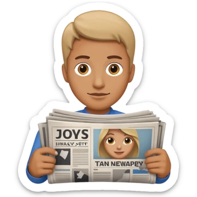 newspaper under arm sticker