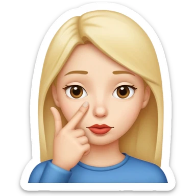 sneaky face with finger over lips sticker