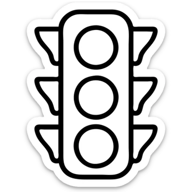 red lit traffic light, clear and simple, icon style sticker
