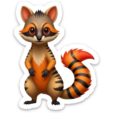 Fiery Handsome Wicked Cool Hot Edgy Badass Numbat-Trico-Civet-Vernid-fusion-hybrid-creature sticker