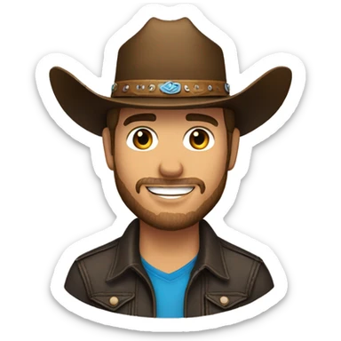 Chris young  with cowboy hat sticker