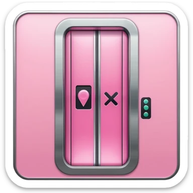 cute pink simple elevator , with up and down symbol ,make it obvious that it’s an elevator  sticker
