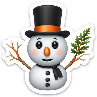 A basic snowman sticker