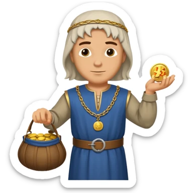 a white merchant in medieval time  sticker