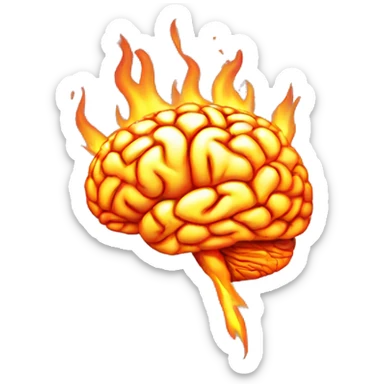 A brain on fire  sticker