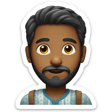 a indian boy having a beard  sticker