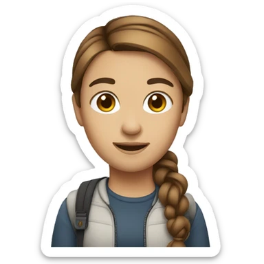 graphic designer with brown hair in ponytail  sticker