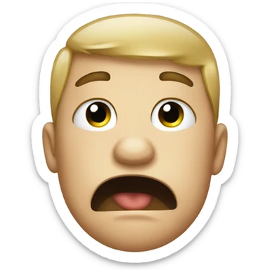 A crying face saluting  sticker