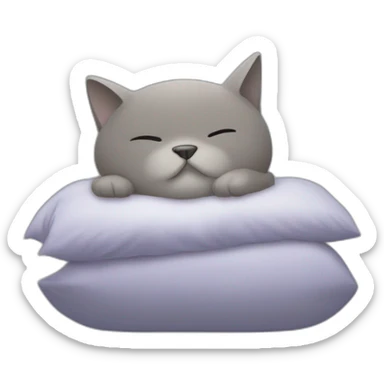 Chat gris qui dort sticker