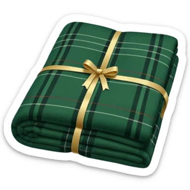 tartan blanket dark green folded  sticker