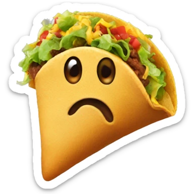 Poop emoji flying eating a taco sticker