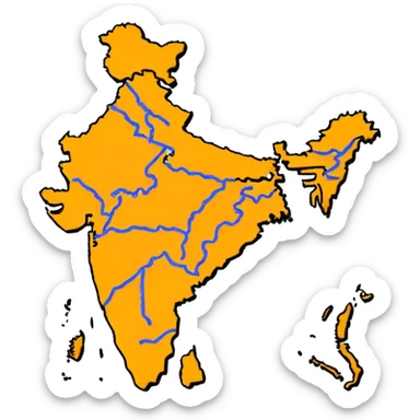 India map with saffron colour ( akhand Bharat ) sticker