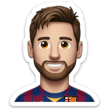 Messi in Barcelona shirt sticker