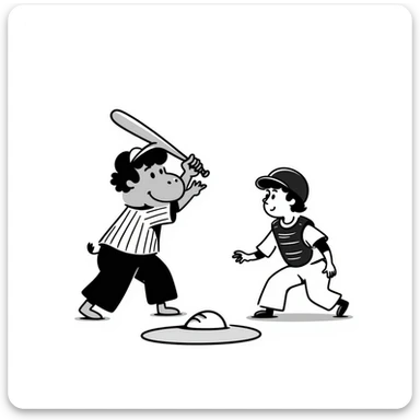 hippo baseball player batting at home plate sticker