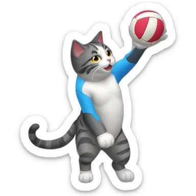 cat-volleyball-setter sticker