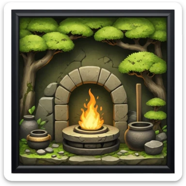 A Japanese stone forge sticker