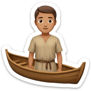 in medieval period  a man in a Boat sticker