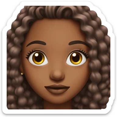 brownskin girl in pink with stunning lashes sticker