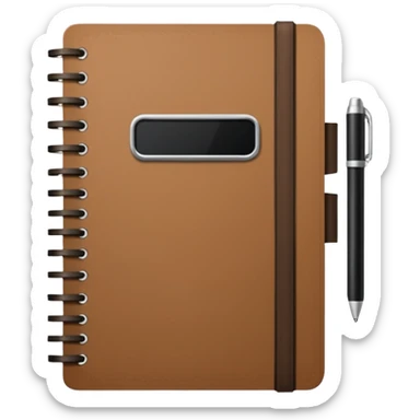 Realistic notebook open with neutral color sticker