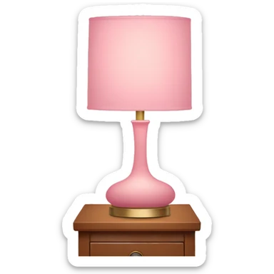 A light pink nightstand lamp sticker