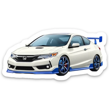 8th gen honda si white with blue spoiler sticker