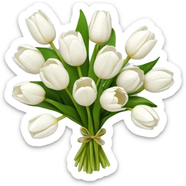 white tulip bouquet  sticker