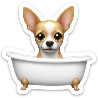A Chihuahua in a bathtub sticker