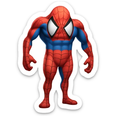 Spiderman with big stomach and skinny legs sticker