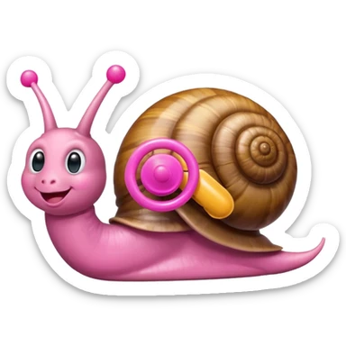 cute snail with a pink pacifier sticker