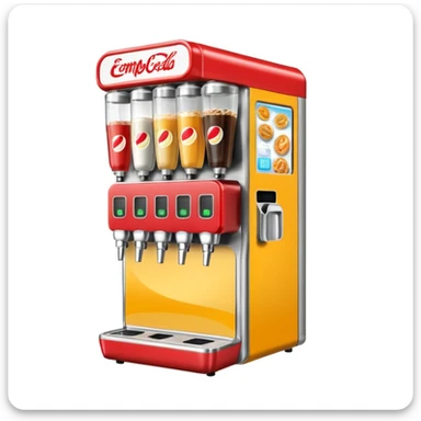 Digital soda dispenser in a fast food restaurant  sticker