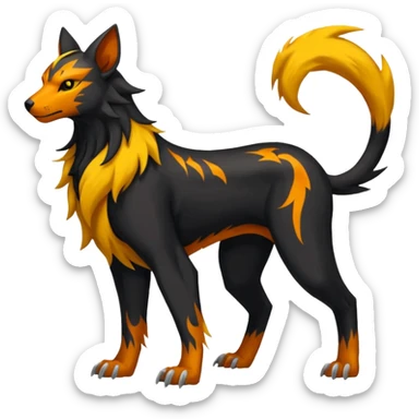 Manectric-Houndoom-Luxray-Bobcat-Fakémon-fusion-animal-creature, full body  sticker