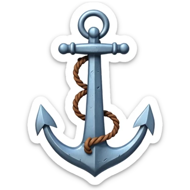 anchor object icon, metal anchor, slightly rusty texture, 3D cartoon, soft shadow, mobile game icon style, centered, clean background, no text, no watermark
 sticker