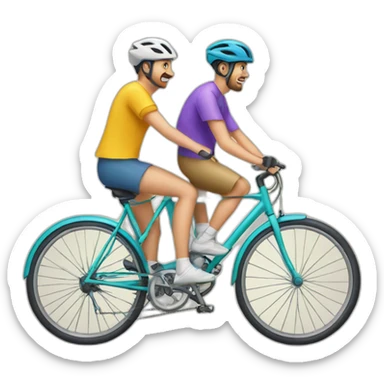 Bicicleta tandem colores sticker