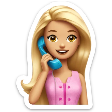 barbie colling someone via the telephone sticker