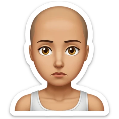 brunette woman missing her muscular bald beard man sticker