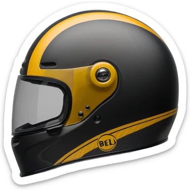 bell hp777 helmet with the low visor.  sticker