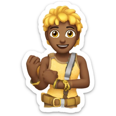 chica armando pulseras sticker