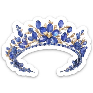 diadem with flowers made of sapphires sticker