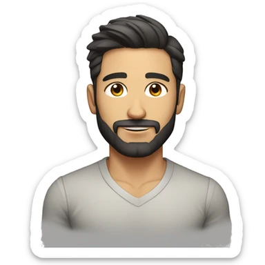 Fit guy with slight turkish genes and a beard with a nice outfit and shorter hair sticker