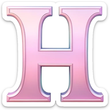 Iridescent pastel pink romantic formal elegant sophisticated cultured neat Font setting icon with letter H sticker