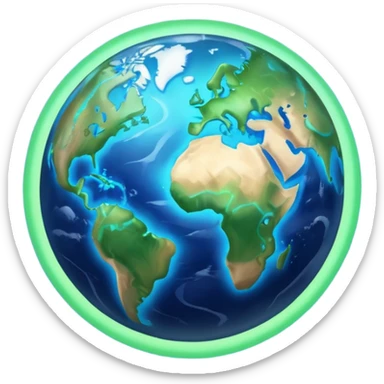 earth with blessing light sticker