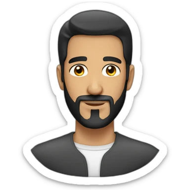 arab man with high fade, beard and black hair sticker