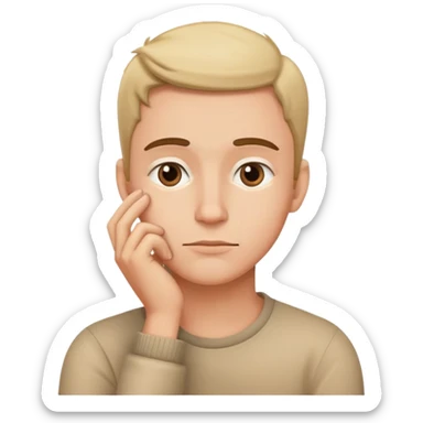 thoughtful person with hand on chin sticker