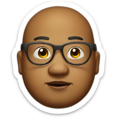 Fat boy with big head and glases sticker