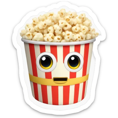 Cute mini popcorn bucket with big eyes plushie sticker