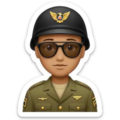 soldier wtih black sunglasses  sticker