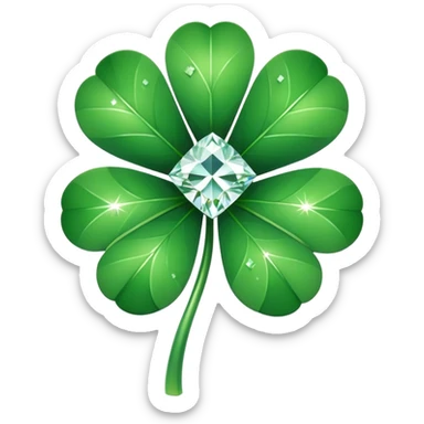 Clover with diamond sticker