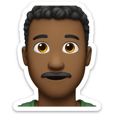 man biting his lower lip hand on chin sticker