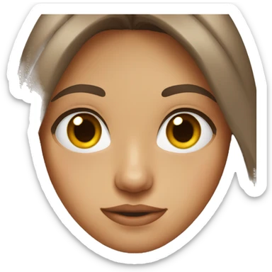 brown hair with hazel eyes  sticker