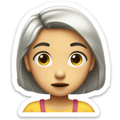 dissatisfied kid girl sticker